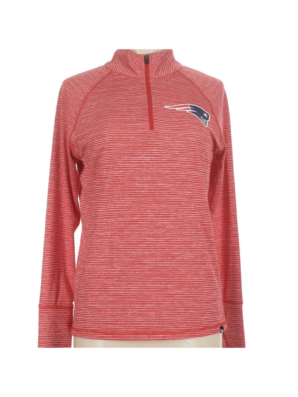 Patriots NFL Team Apparel Red Long Sleeve Turtleneck Quarter Zip Shirt Size M